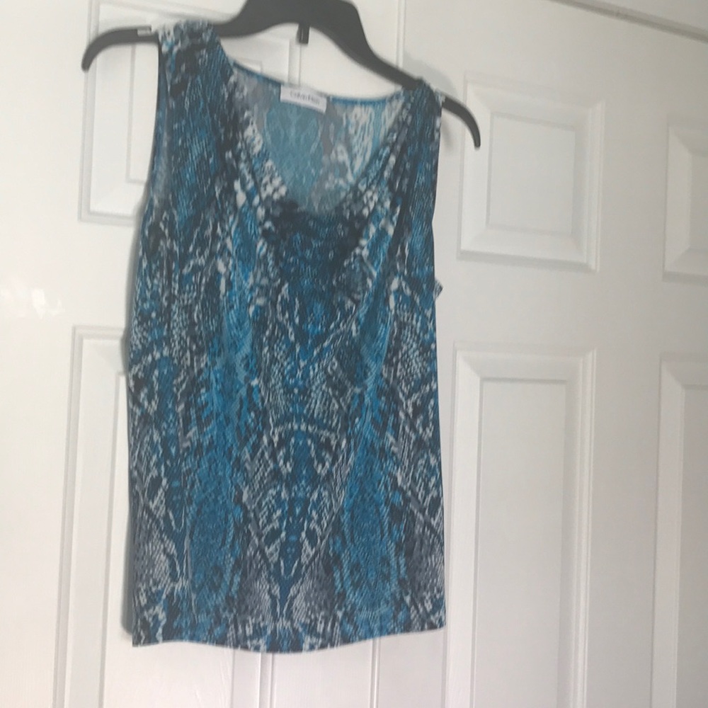 Calvin Klein Sleeveless Printed Summer Blouse